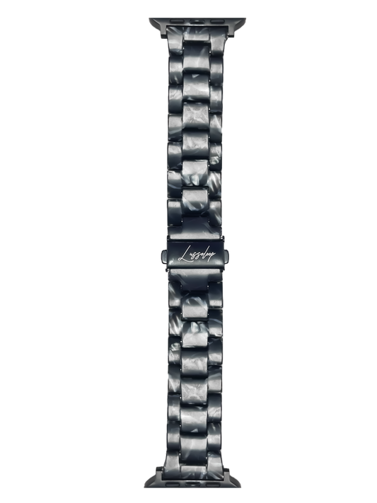 Lussoloop Fashionable Resin Apple Watch Band -Black Pearlescent