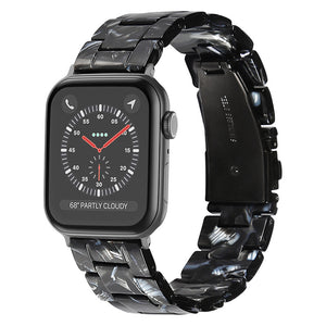 Lussoloop Fashionable Resin Apple Watch Band -Black Pearlescent