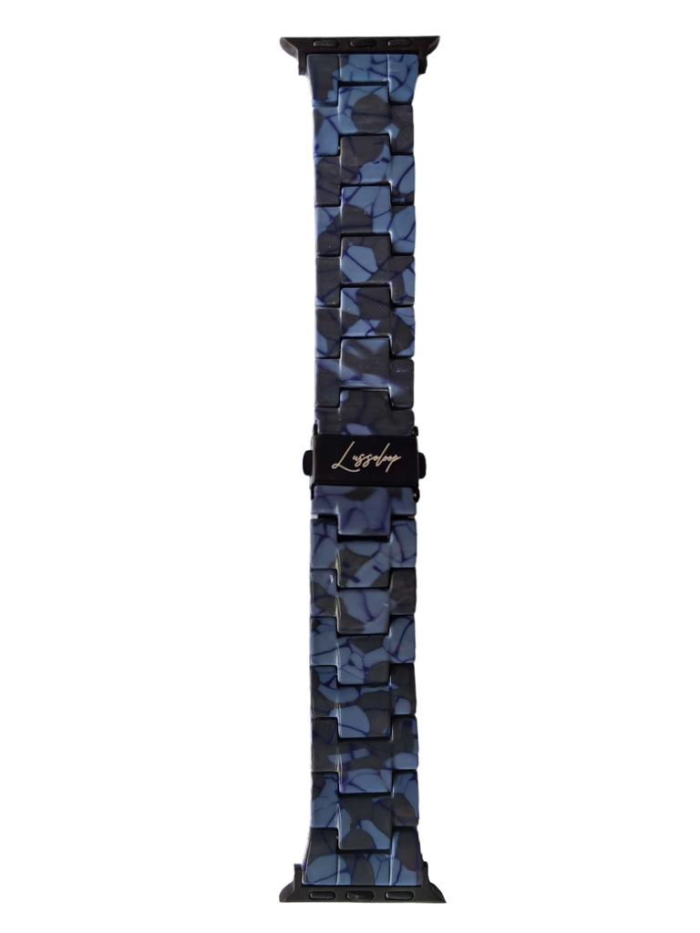 Lussoloop Fashionable Resin Apple Watch Band -Runner Blue