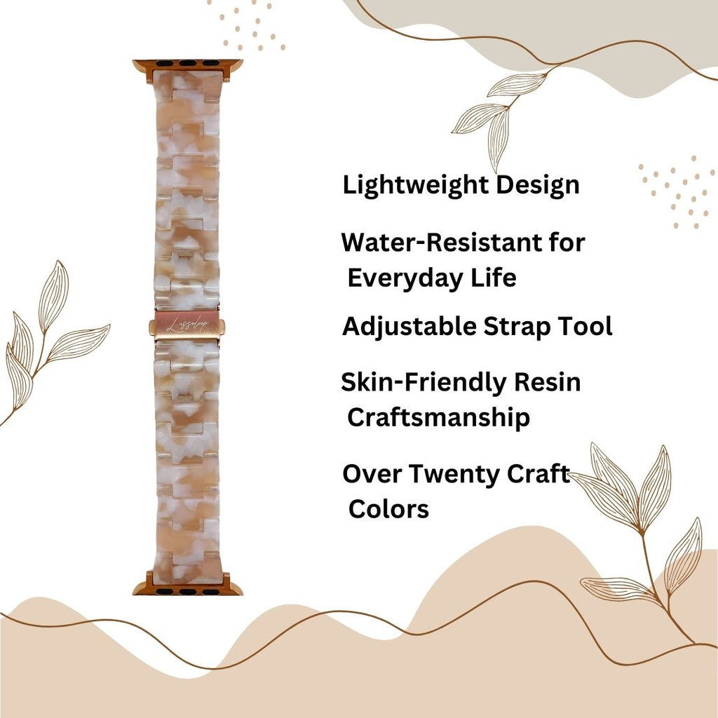 Lussoloop Fashionable Resin Apple Watch Band -Gradient White