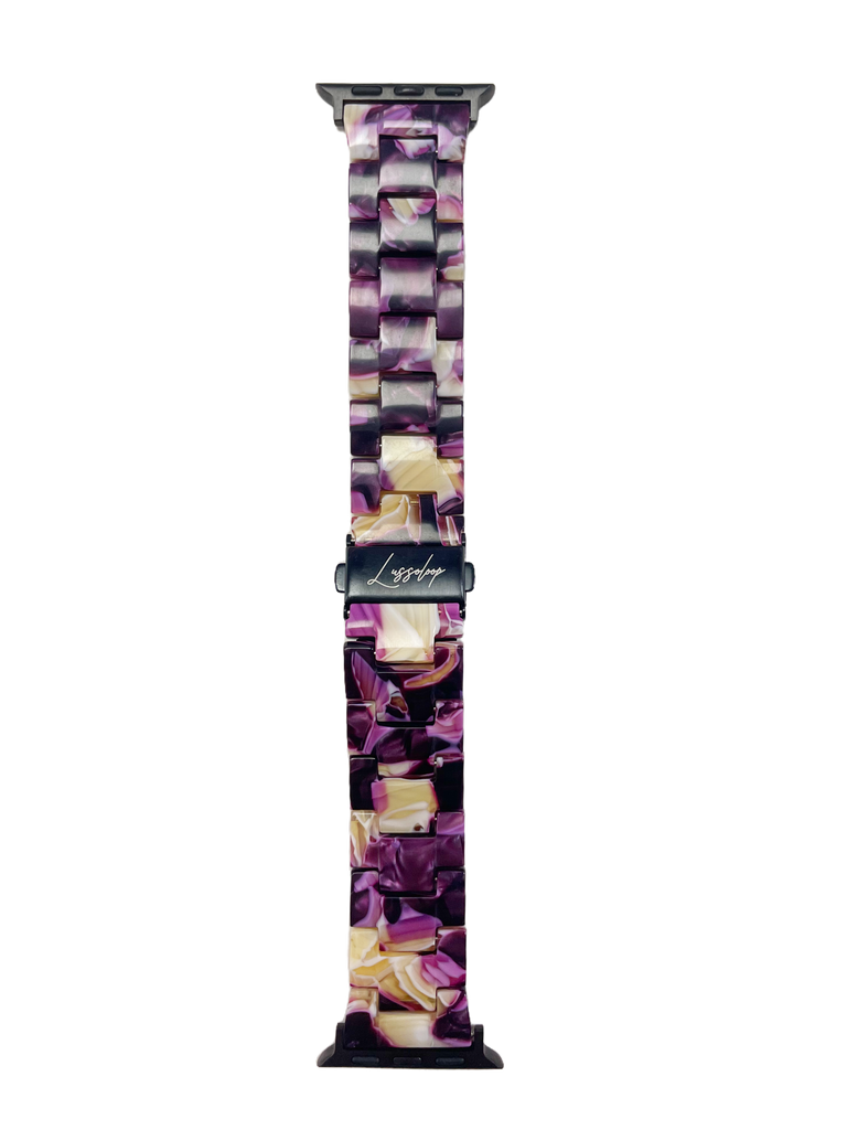 Lussoloop Fashionable Resin Apple Watch Band -Flash Purple