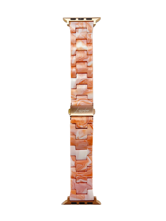 Lussoloop Fashionable Resin Apple Watch Band -Orange Snow Foam