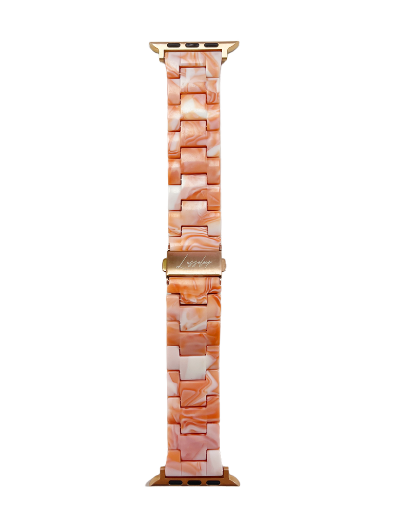 Lussoloop Fashionable Resin Apple Watch Band -Orange Snow Foam