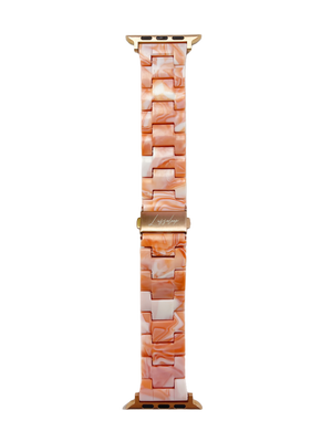 Lussoloop Fashionable Resin Apple Watch Band -Orange Snow Foam