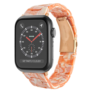 Lussoloop Fashionable Resin Apple Watch Band -Orange Snow Foam