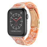 Lussoloop Fashionable Resin Apple Watch Band -Orange Snow Foam