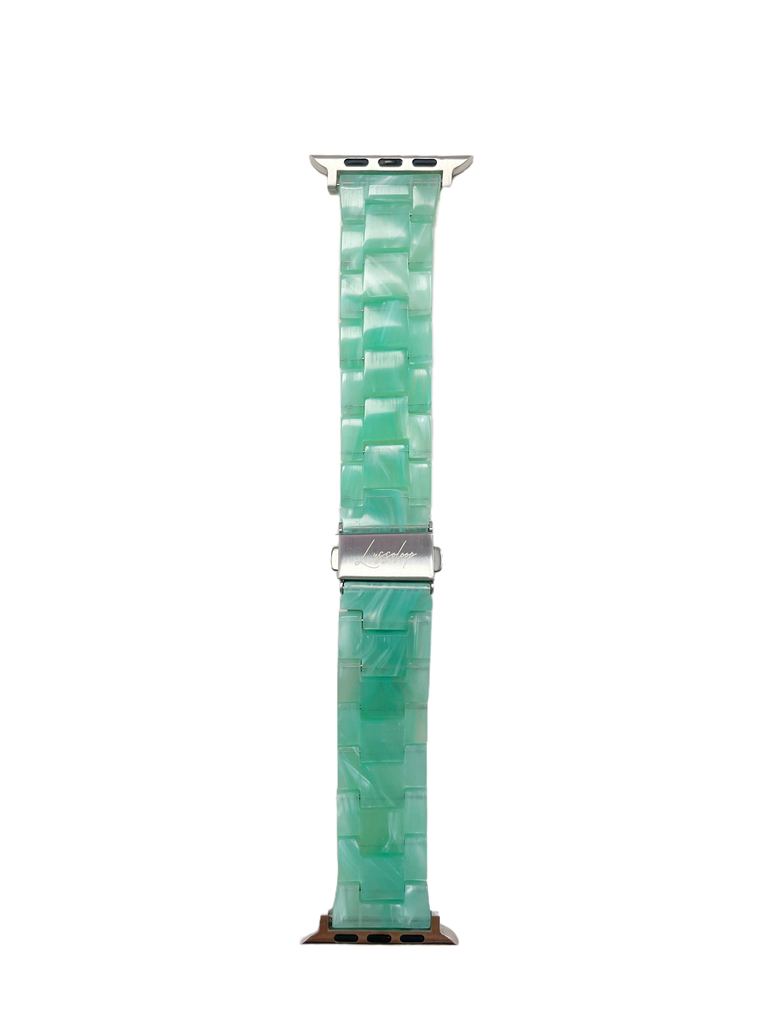 Lussoloop Fashionable Resin Apple Watch Band -Ice Green