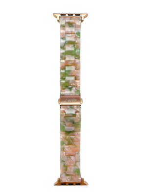 Lussoloop Fashionable Resin Apple Watch Band -Pink Green