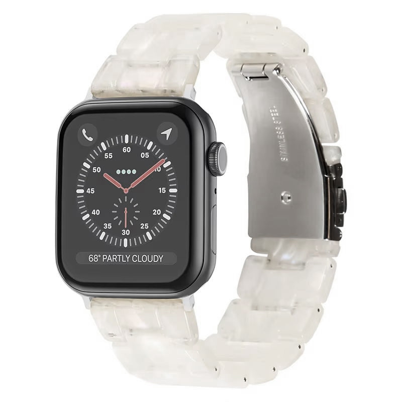 Lussoloop Fashionable Resin Apple Watch Band -Gradient White