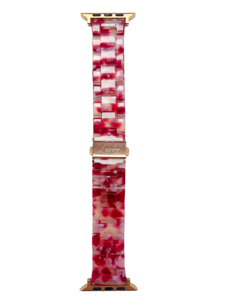 Lussoloop Fashionable Resin Apple Watch Band -Pink