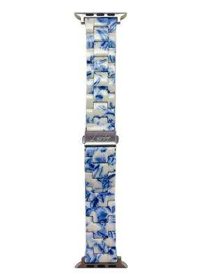 Lussoloop Fashionable Resin Apple Watch Band -Blue and White Porcelain