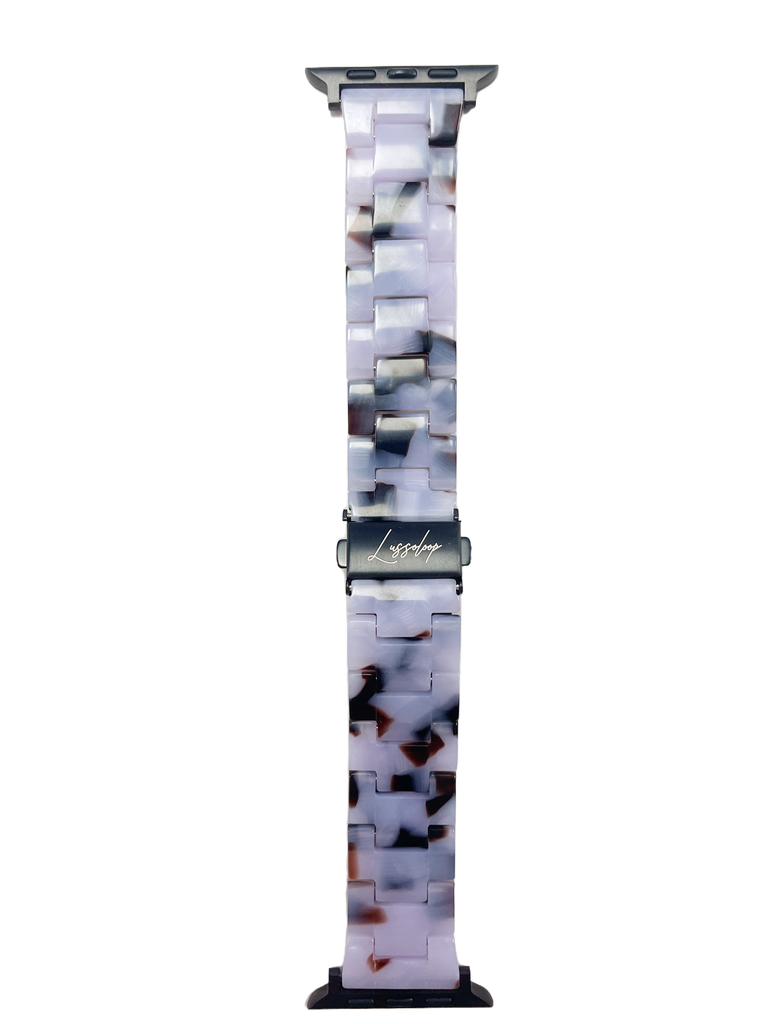 Lussoloop Fashionable Resin Apple Watch Band -Pwesarlescent Amber