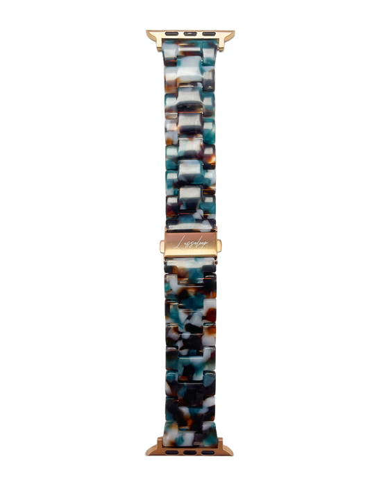 Lussoloop Fashionable Resin Apple Watch Band -Emerald White Five Colors