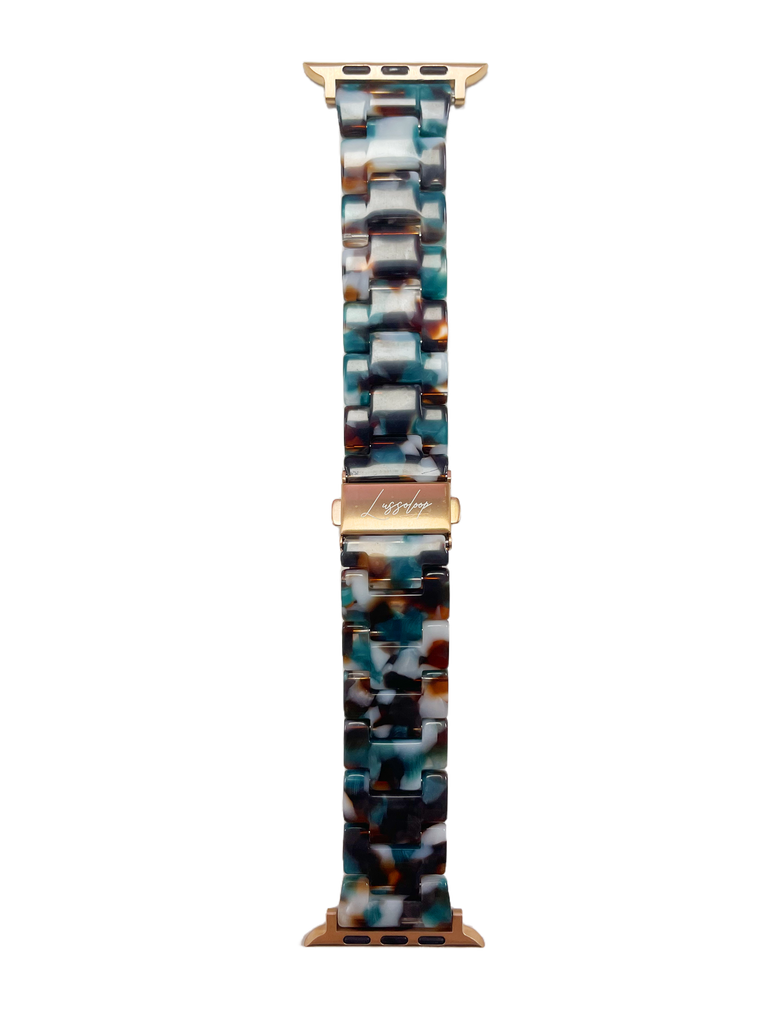 Lussoloop Fashionable Resin Apple Watch Band -Emerald White Five Colors
