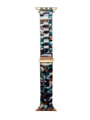 Lussoloop Fashionable Resin Apple Watch Band -Emerald White Five Colors