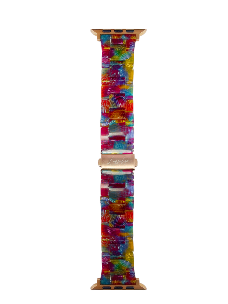 Lussoloop Fashionable Resin Apple Watch Band -Pearlescent Rainbow