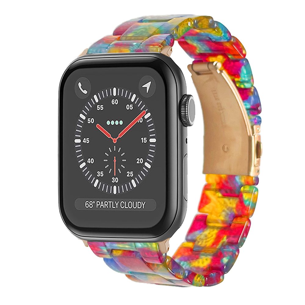 Lussoloop Fashionable Resin Apple Watch Band -Pearlescent Rainbow