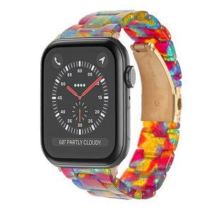 Lussoloop Fashionable Resin Apple Watch Band -Pearlescent Rainbow