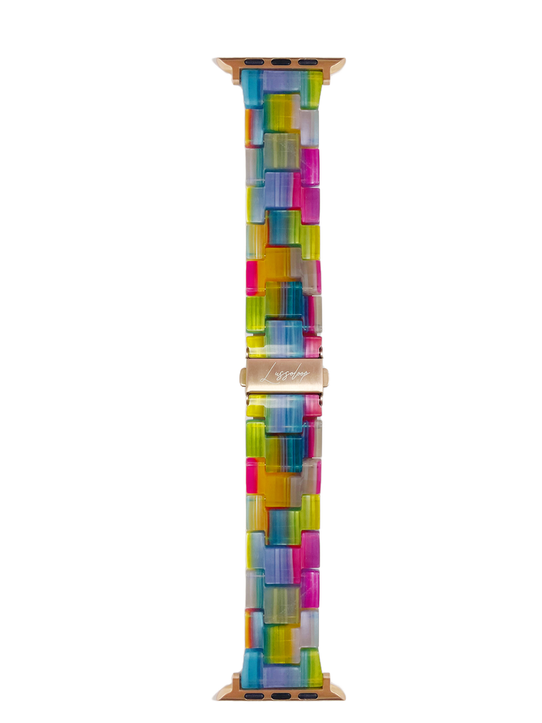Lussoloop Fashionable Resin Apple Watch Band -Rainbow