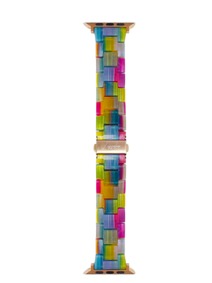 Lussoloop Fashionable Resin Apple Watch Band -Rainbow