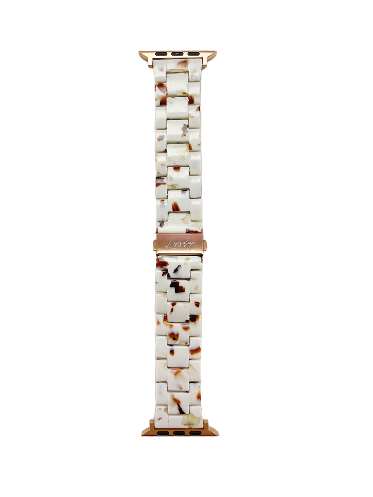 Lussoloop Fashionable Resin Apple Watch Band -Nougat