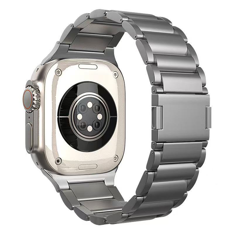 Lussoloop UltraLight Titanium Strap for Apple watch- Quick-Fold Clasp System