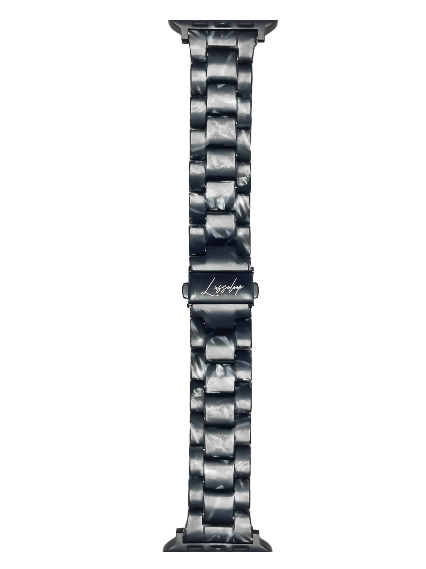 Lussoloop Fashionable Resin Apple Watch Band -Black Pearlescent