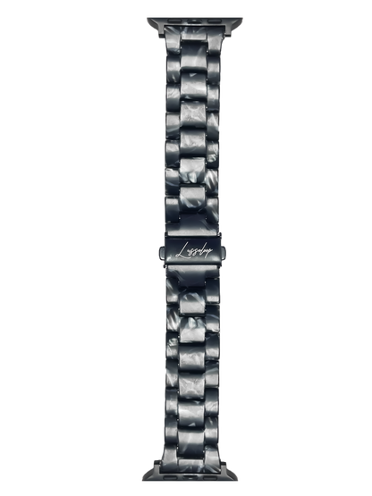 Lussoloop Fashionable Resin Apple Watch Band -Black Pearlescent