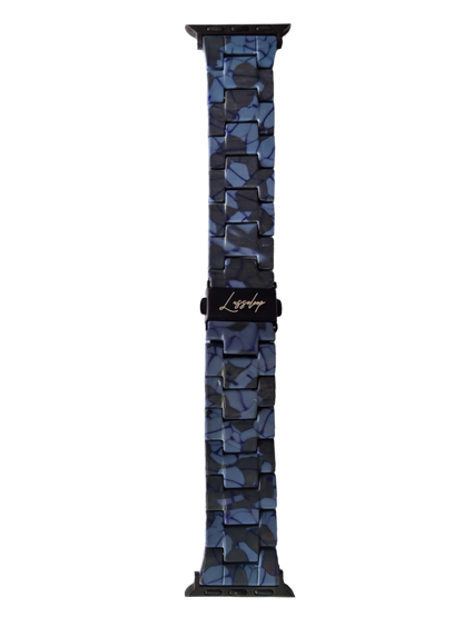 Lussoloop Fashionable Resin Apple Watch Band -Runner Blue