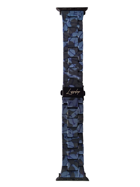 Lussoloop Fashionable Resin Apple Watch Band -Runner Blue
