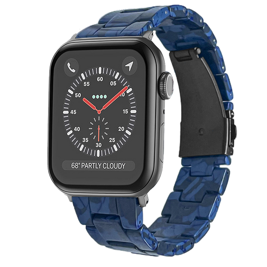 Lussoloop Fashionable Resin Apple Watch Band -Runner Blue