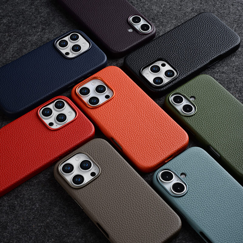 Lussoloop Premium Leather case Top-Grade CowhideTrendy Colors Shockproof Protection for iPhone 16