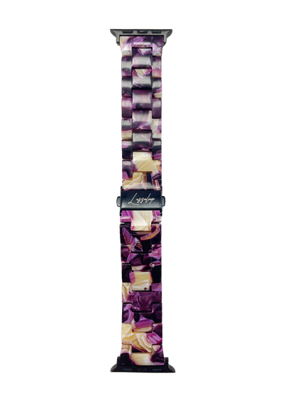 Lussoloop Fashionable Resin Apple Watch Band -Flash Purple