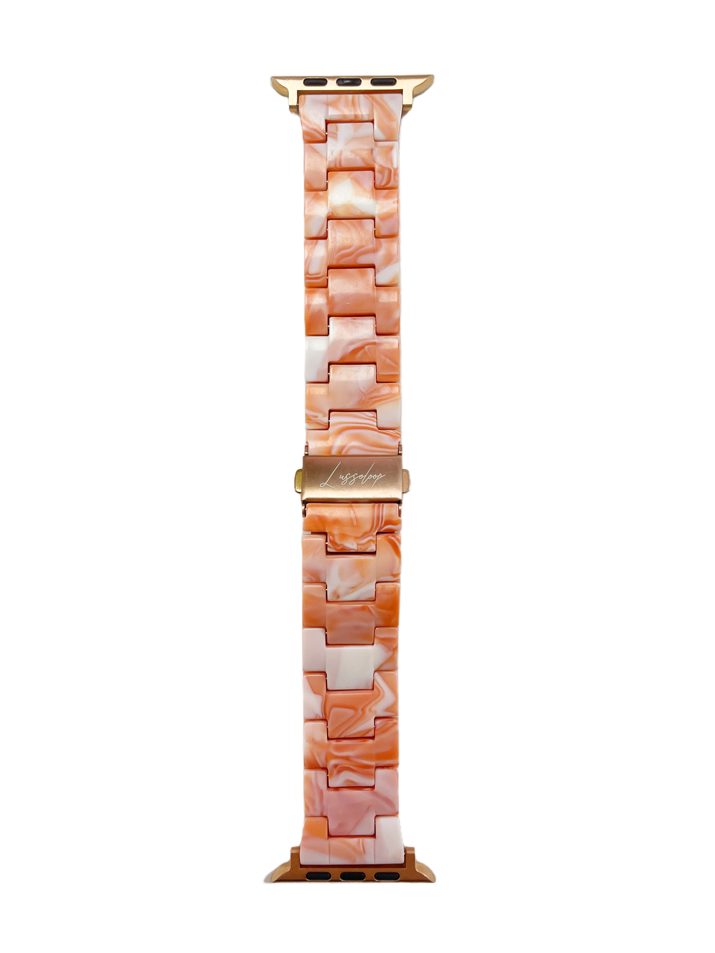 Lussoloop Fashionable Resin Apple Watch Band -Orange Snow Foam