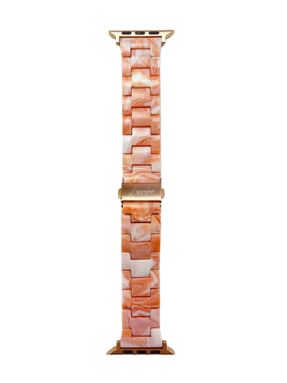 Lussoloop Fashionable Resin Apple Watch Band -Orange Snow Foam