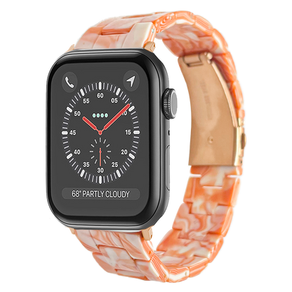 Lussoloop Fashionable Resin Apple Watch Band -Orange Snow Foam