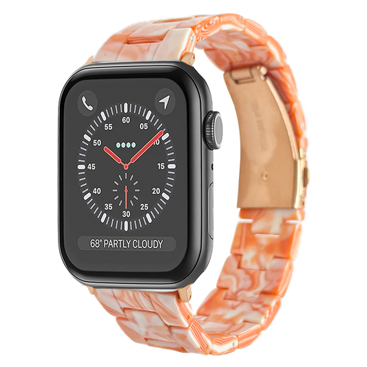 Lussoloop Fashionable Resin Apple Watch Band -Orange Snow Foam