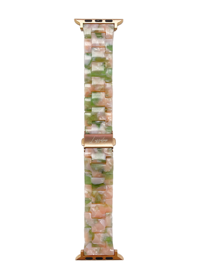 Lussoloop Fashionable Resin Apple Watch Band -Pink Green