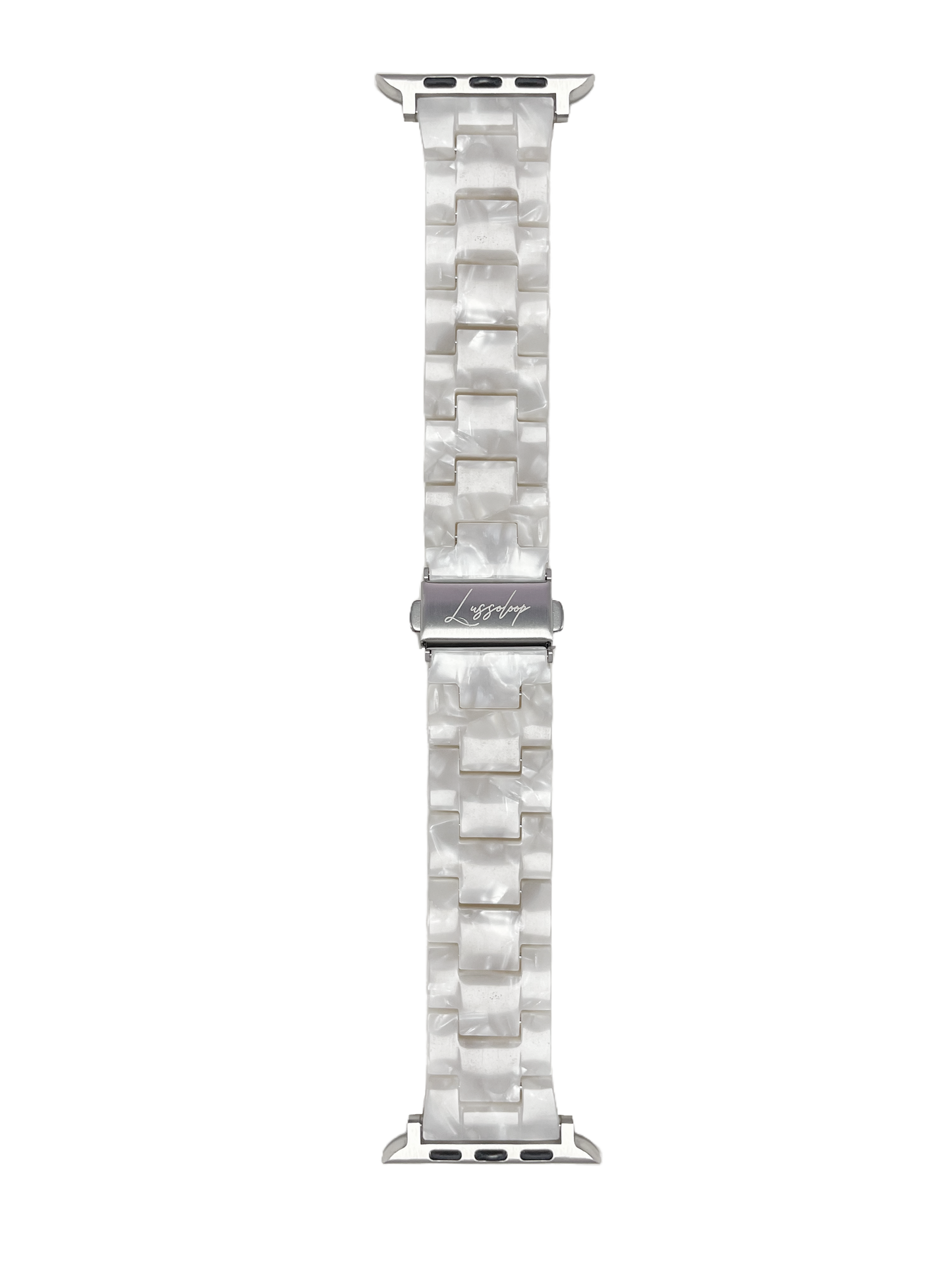 Lussoloop Fashionable Resin Apple Watch Band -White pearlescent