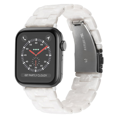 Lussoloop Fashionable Resin Apple Watch Band -White pearlescent