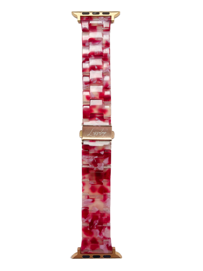 Lussoloop Fashionable Resin Apple Watch Band -Pink