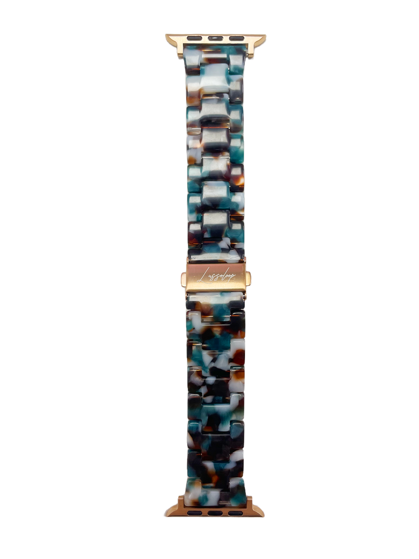 Lussoloop Fashionable Resin Apple Watch Band -Emerald White Five Colors