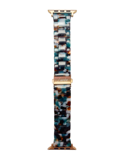 Lussoloop Fashionable Resin Apple Watch Band -Emerald White Five Colors