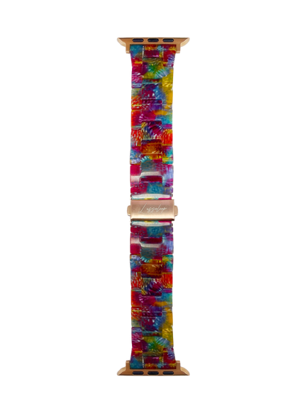 Lussoloop Fashionable Resin Apple Watch Band -Pearlescent Rainbow