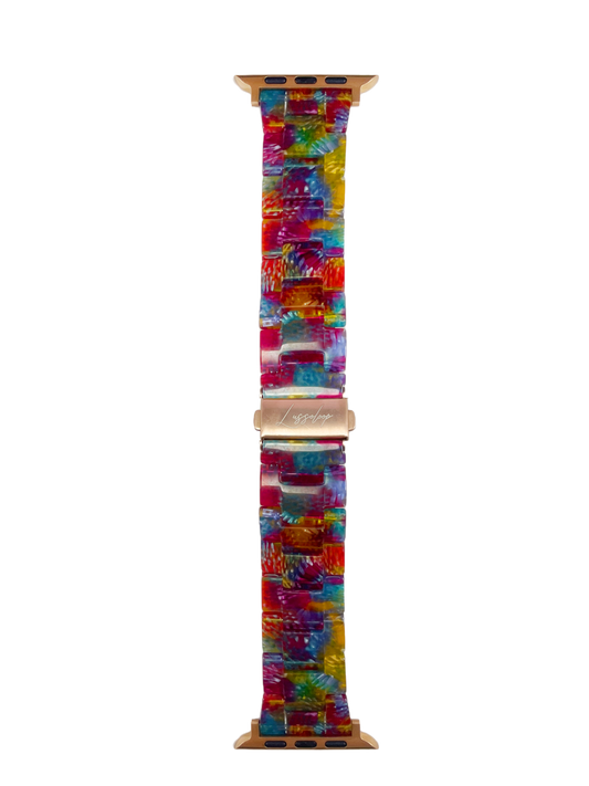Lussoloop Fashionable Resin Apple Watch Band -Pearlescent Rainbow