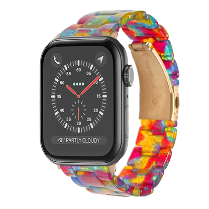Lussoloop Fashionable Resin Apple Watch Band -Pearlescent Rainbow
