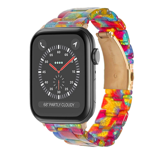 Lussoloop Fashionable Resin Apple Watch Band -Pearlescent Rainbow