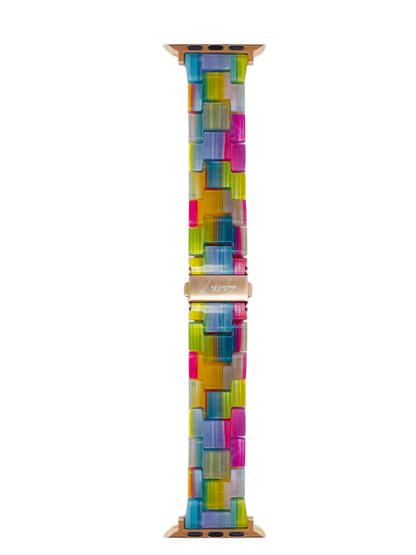 Lussoloop Fashionable Resin Apple Watch Band -Rainbow