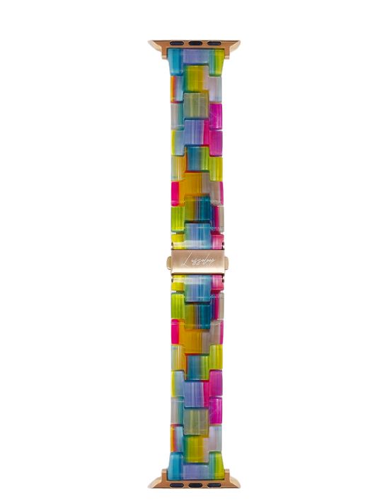 Lussoloop Fashionable Resin Apple Watch Band -Rainbow