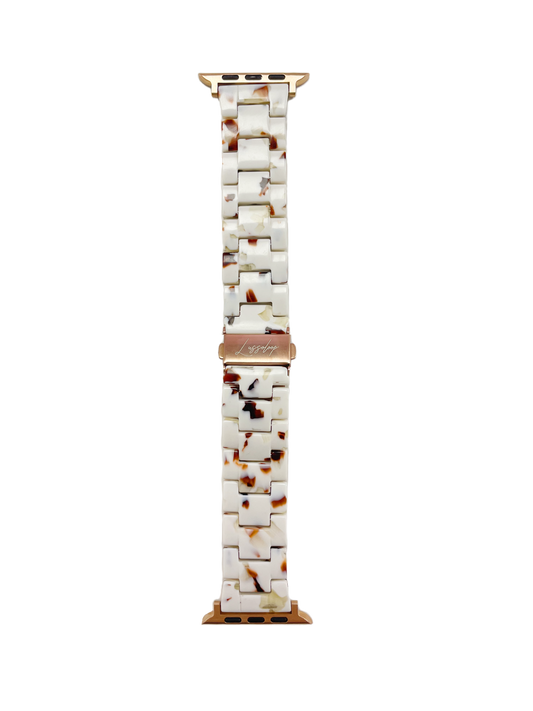 Lussoloop Fashionable Resin Apple Watch Band -Nougat